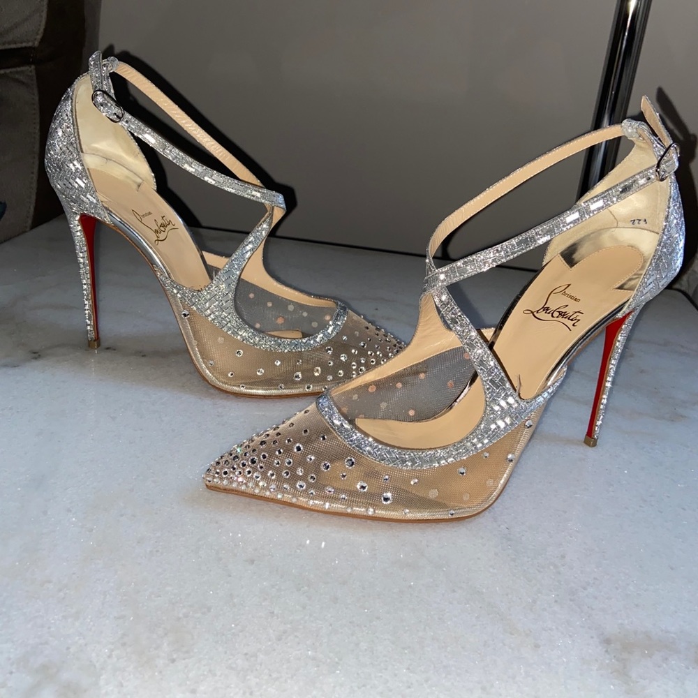 Christian Louboutin 100mm Twistissima Strass heels
